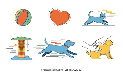 Pets Health Care Concept Illustration for Vet Services and Pet Shop