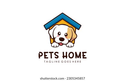 Pets Home Vector Logo Design Illustration