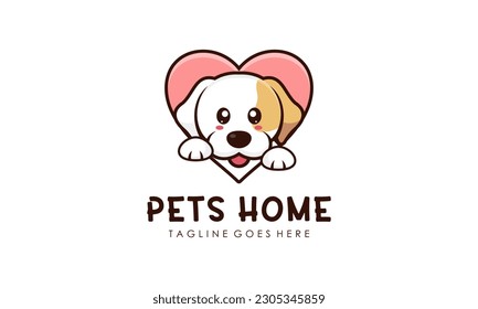 Pets Home Vector Logo Design Illustration