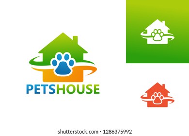 Pets House Logo Template Design Vector, Emblem, Design Concept, Creative Symbol, Icon