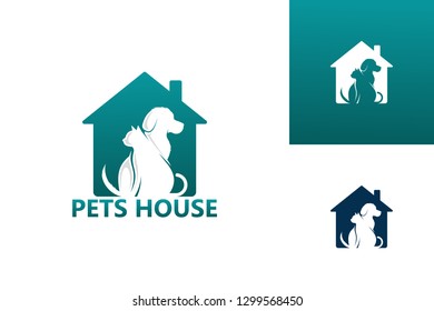 Pets House Logo Template Design Vector, Emblem, Design Concept, Creative Symbol, Icon