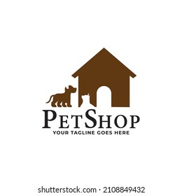 Pets House Vector Logo Template is perfect for veterinary clinic, pet hotel, pet shop or other animals related website or product.