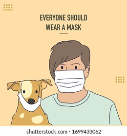 Pets or human, everyone should wear a mask to fight against covid-19