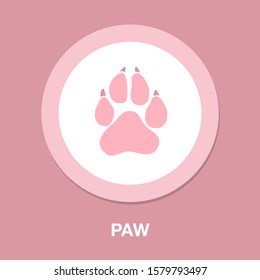 Pets icon, animal paw vector foot print - pet sign symbol