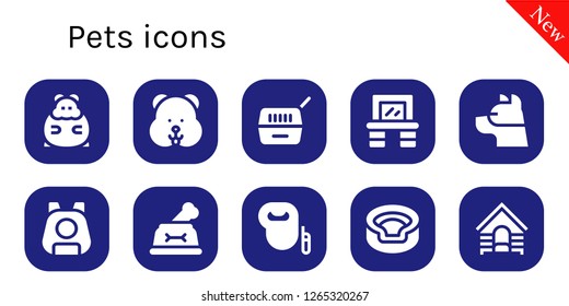  pets icon set. 10 filled pets icons. Simple modern icons about  - Hamster, Pet, Vanity, Dog, Leash dog, Animal