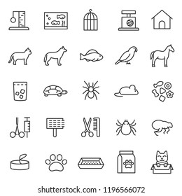 Pets icon set. Veterinary, linear icons. Line with editable stroke