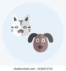 Pets Icon in trendy flat style isolated on soft blue background