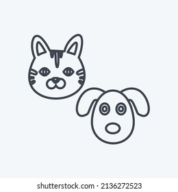 Pets Icon in trendy line style isolated on soft blue background