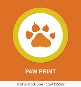 Pets Icon, Vector Paw Print - Animal Illustration, Pet Symbol