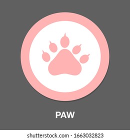 Pets Icon, Vector Paw Print - Animal Illustration, Pet Symbol