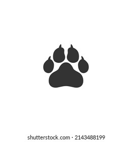 Pets icon, vector paw print - animal illustration, pet symbol flat sign