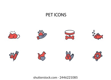 Pets-Symbol. Vektorgrafik.Editierbarer Strich.Lineares Stilzeichen zur Verwendung Webdesign,logo.Symboldarstellung.