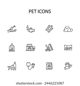 Pets-Symbol. Vektorgrafik.Editierbarer Strich.Lineares Stilzeichen zur Verwendung Webdesign,logo.Symboldarstellung.