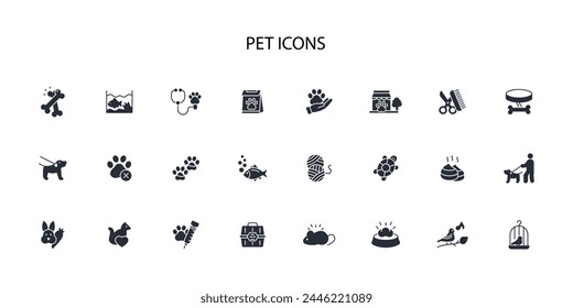 Pets icon. vector.Editable stroke.linear style sign for use web design,logo.Symbol illustration.