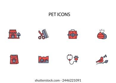 Pets-Symbol. Vektorgrafik.Editierbarer Strich.Lineares Stilzeichen zur Verwendung Webdesign,logo.Symboldarstellung.
