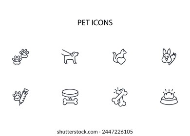 Icono de mascotas. Vector.Trazo editable.Signo de estilo lineal para usar Diseño web,logo.Ilustración de símbolo.