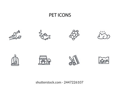 Pets icon. vector.Editable stroke.linear style sign for use web design,logo.Symbol illustration.