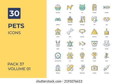 Pets icons collection. Set contains such Icons as cat, dog, goat, rat, and more