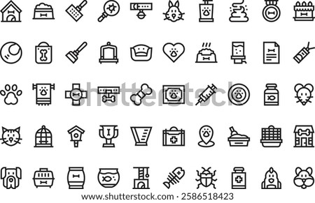 Pets icons High-Quality Vector Icons Collection with Editable Stroke. Ideal for Professional and Creative Projects.