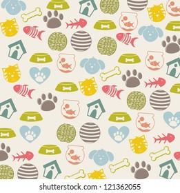 pets icons over beige background. vector illustration