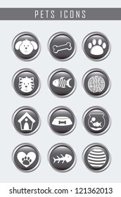 pets icons over gray background. vector illustration