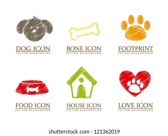 pets icons over white background. vector illustration