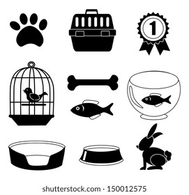 pets icons over white background vector illustration 