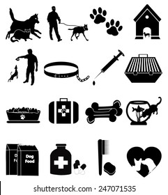 Pets icons set
