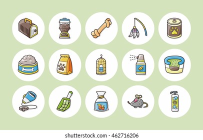 Pets icons set
