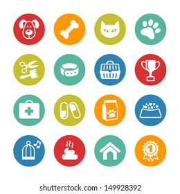 Pets icons set. Veterinary emblems, veterinary pharmacy 