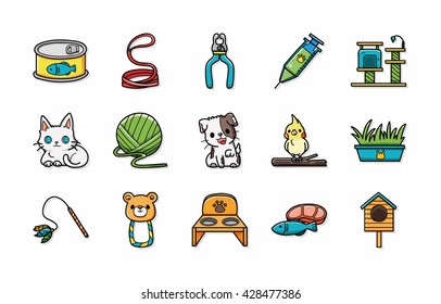 Pets icons set,eps10