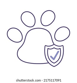 pets insurance, dog footprint with shield