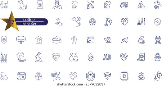 Pets Line Editable Icons set