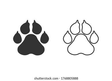 Pets line icon set, vector paw print - animal illustration, pet symbol