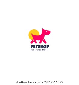  mascotas Logo diseño de gatos de perro plantilla vectorial Estilo lineal. Clínica veterinaria Concepto de logotipo