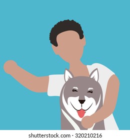 Pets Love concept about  dog and her master, vector illustration 10 eps graphic.