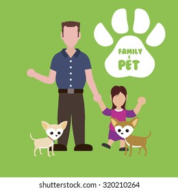 Pets Love concept about  dog and her master, vector illustration 10 eps graphic.
