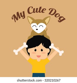 Pets Love concept about  dog and her master, vector illustration 10 eps graphic.