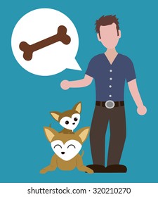 Pets Love concept about  dog and her master, vector illustration 10 eps graphic.