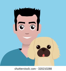 Pets Love concept about  dog and her master, vector illustration 10 eps graphic.