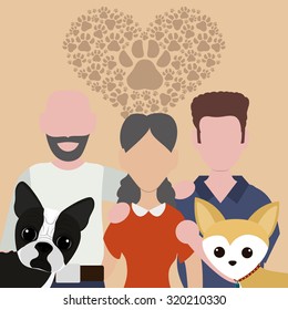 Pets Love concept about  dog and her master, vector illustration 10 eps graphic.