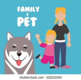 Pets Love concept about  dog and her master, vector illustration 10 eps graphic.