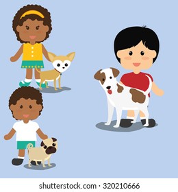 Pets Love concept about  dog and her master, vector illustration 10 eps graphic.