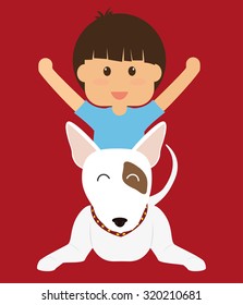 Pets Love concept about  dog and her master, vector illustration 10 eps graphic.