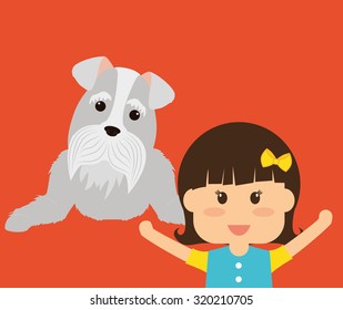 Pets Love concept about  dog and her master, vector illustration 10 eps graphic.