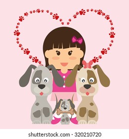 Pets Love concept about  dog and her master, vector illustration 10 eps graphic.