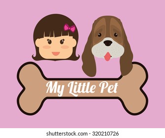 Pets Love concept about  dog and her master, vector illustration 10 eps graphic.