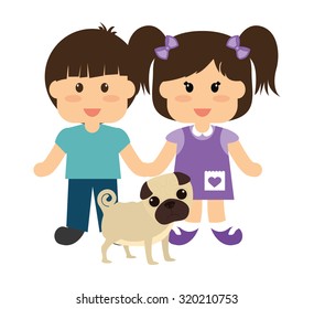 Pets Love concept about  dog and her master, vector illustration 10 eps graphic.