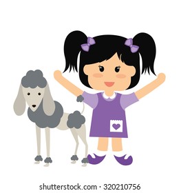 Pets Love concept about  dog and her master, vector illustration 10 eps graphic.