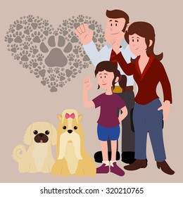 Pets Love concept about  dog and her master, vector illustration 10 eps graphic.